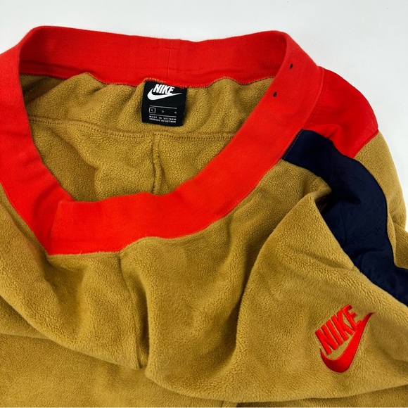 Nike Sportswear Retro Fleece Jogger Pant Pockets Colorblock Gold Bronze Black - Picture 5 of 15